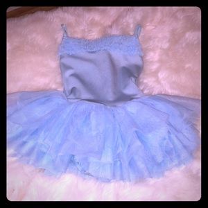 Blue leotard with attached tutu